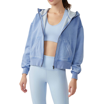 Free People Wild At Heart Zip Up Cropped Jacket